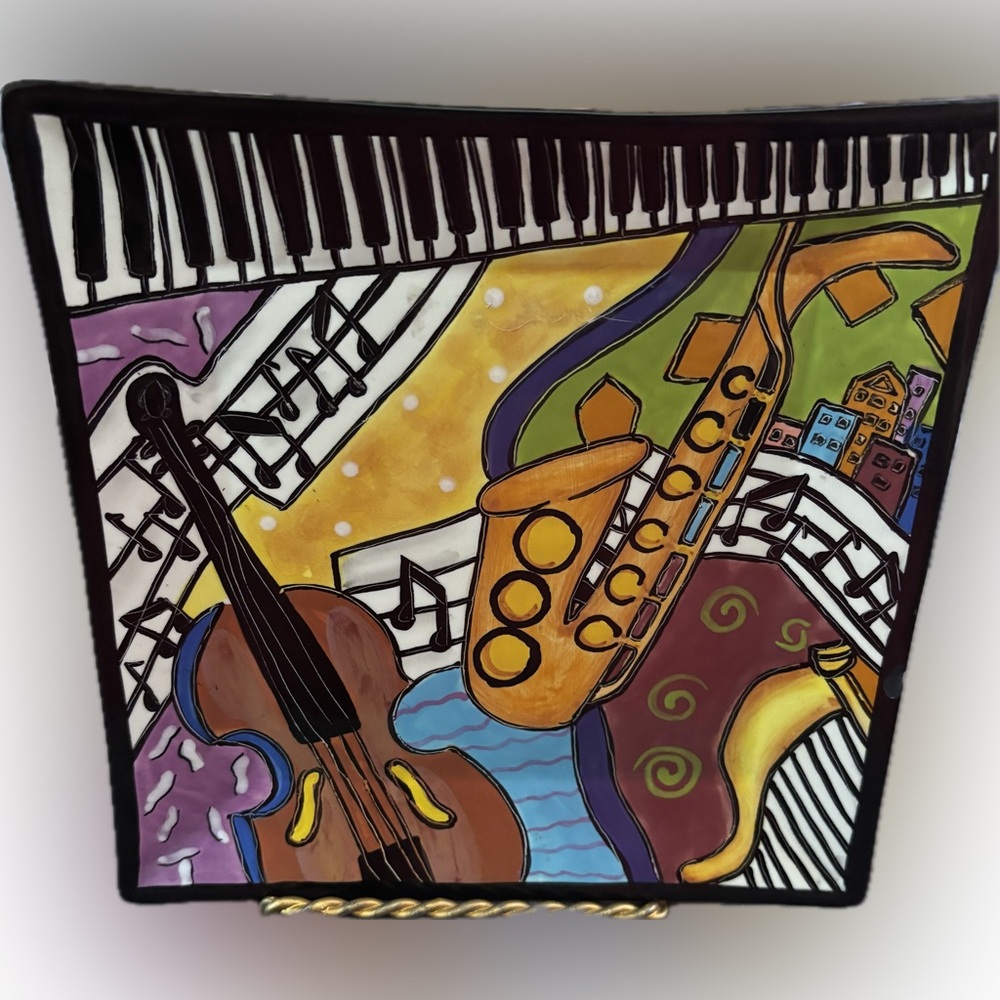 Vintage Rhapsody Cafe Ceramic Jazz plate